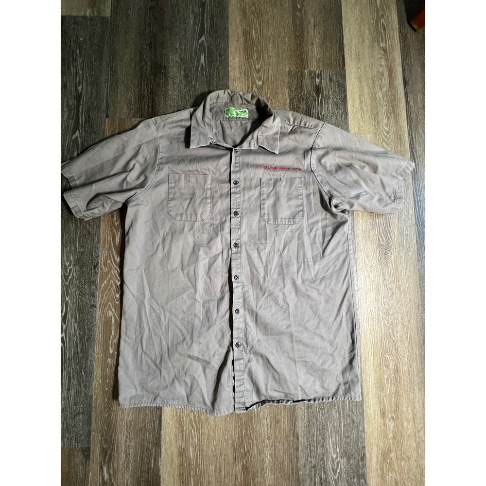Aramark Work Shirt Mens 1XLL‎ Gray Good Short Sleeve Leonardo DRS Cotton Utility